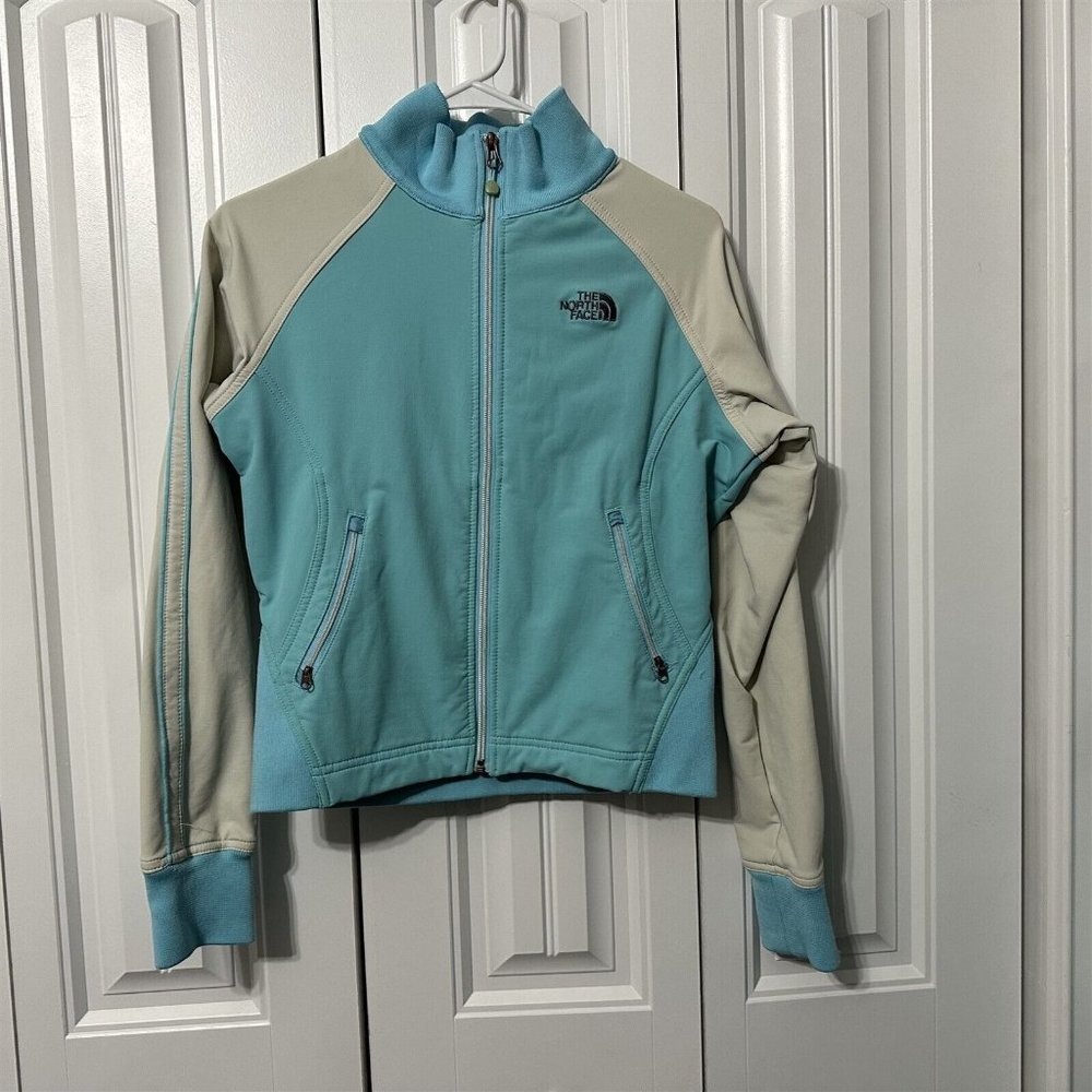 North Face Jacket Womens  Small Two Tone Blue Gray Zip Front Raglan